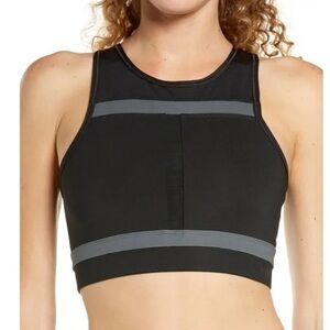 Nike Black and Gray High-Neck Sports Bra